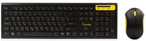 Клавиатура беспроводная SmartBuy 23350AG Black/Yellow