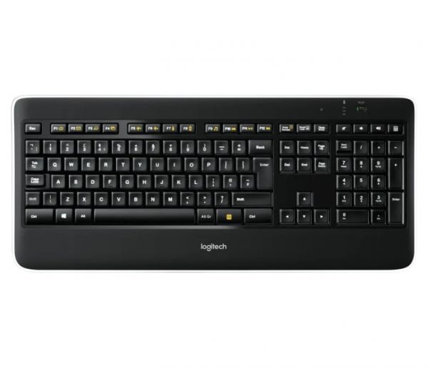 Клавиатура беспроводная Logitech K800 черный+серый