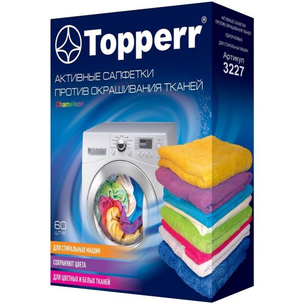 Салфетки против окрашивания тканей Topperr 3227 60 шт.